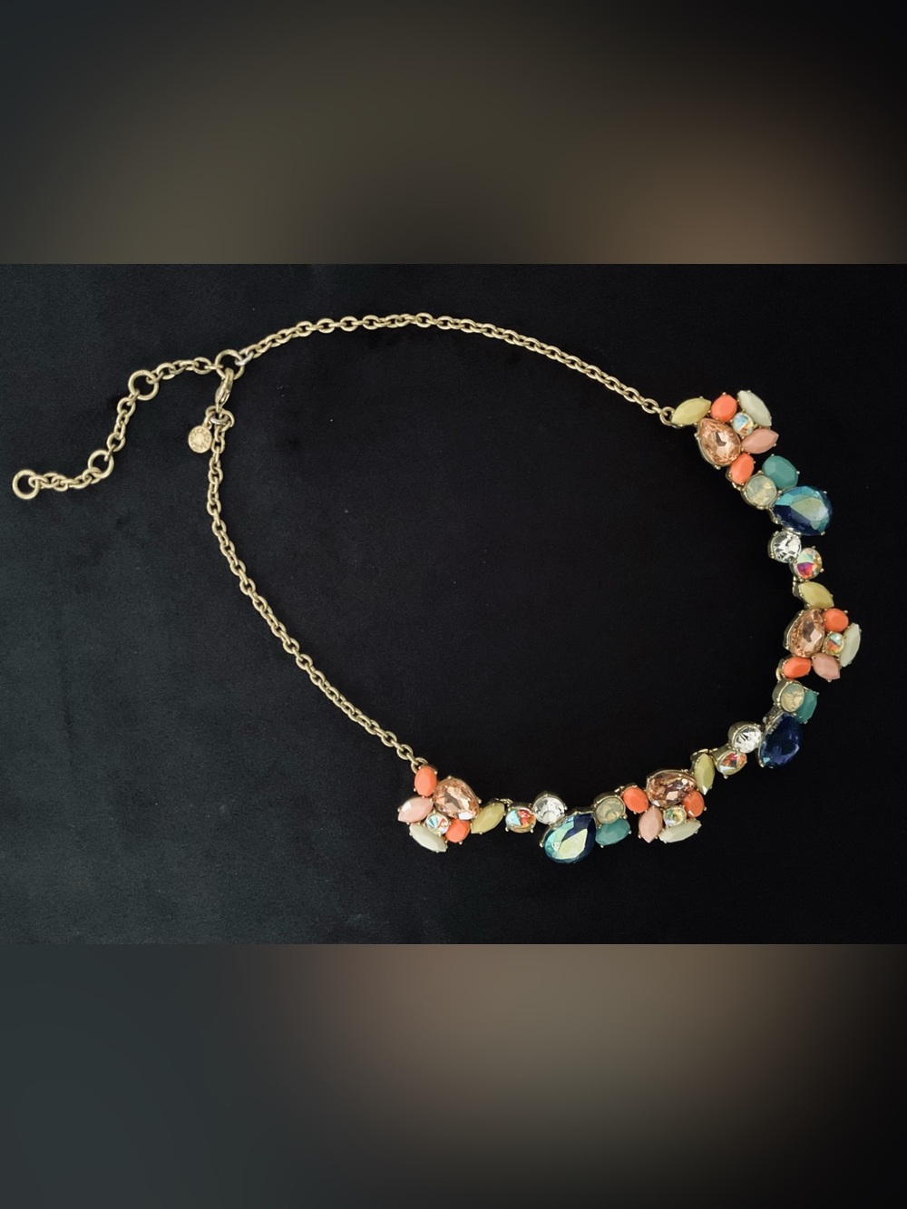 #161 Vintage J CREW Crystal Gemstone Statement Necklace